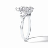 Pear Hidden Halo & Three Stones Lab Grown Diamond Engagement Ring
