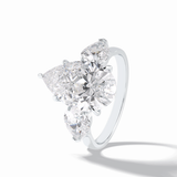 Pear Hidden Halo & Three Stones Lab Grown Diamond Engagement Ring