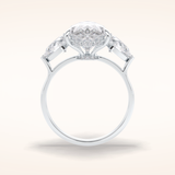 1.29 CT Pear Shaped Three Stone Moissanite Engagement Ring