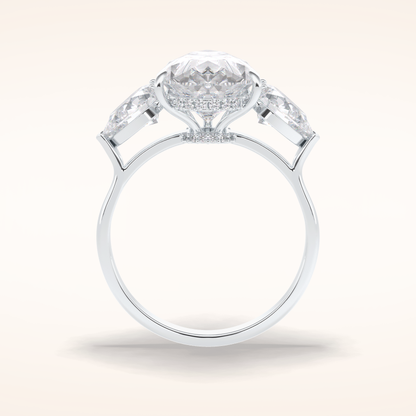 1.29 CT Pear Shaped Three Stone Moissanite Engagement Ring