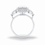 Pear Hidden Halo & Three Stones Lab Grown Diamond Engagement Ring