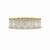 9.65 TCW Emerald Shape Full Eternity Wedding Band 8