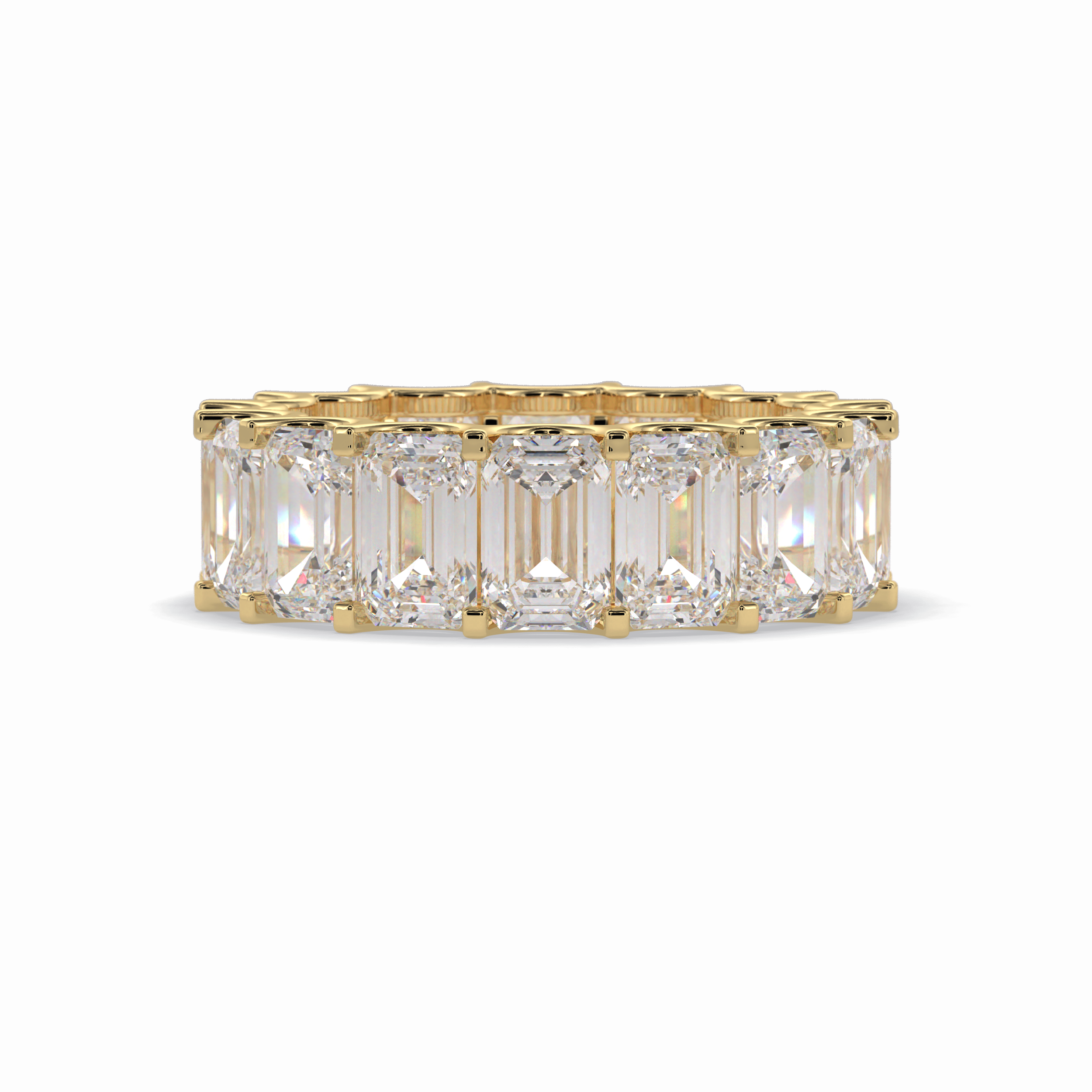 9.65 TCW Emerald Shape Full Eternity Wedding Band 8