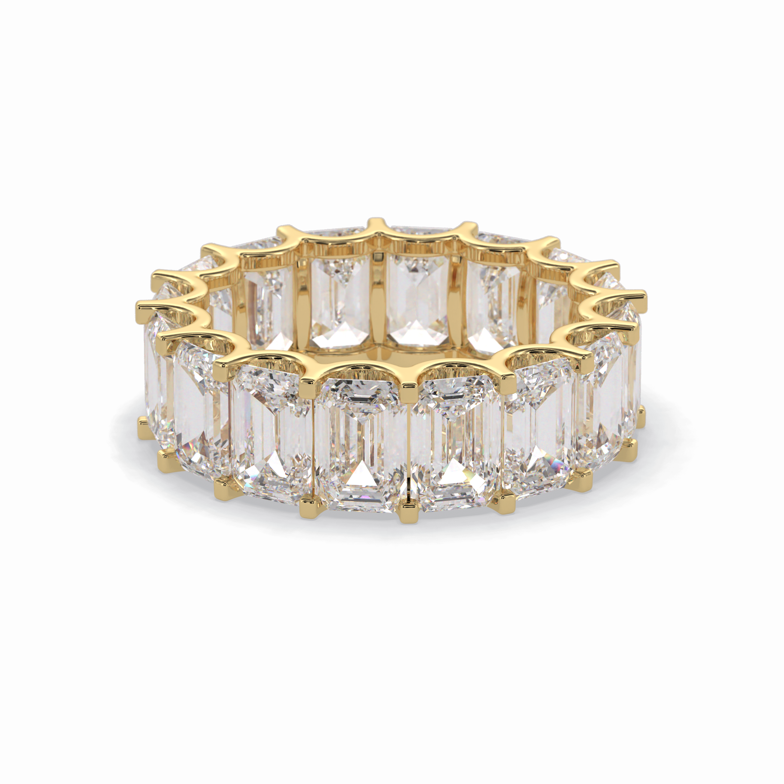 9.65 TCW Emerald Shape Full Eternity Wedding Band 9