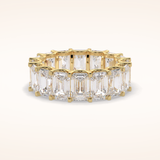 9.65 Emerald Shaped Moissanite Full Eternity Wedding Band