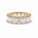 9.65 TCW Emerald Shape Full Eternity Wedding Band 10