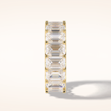 9.65 Emerald Shaped Moissanite Full Eternity Wedding Band