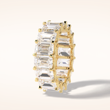 9.65 Emerald Shaped Moissanite Full Eternity Wedding Band