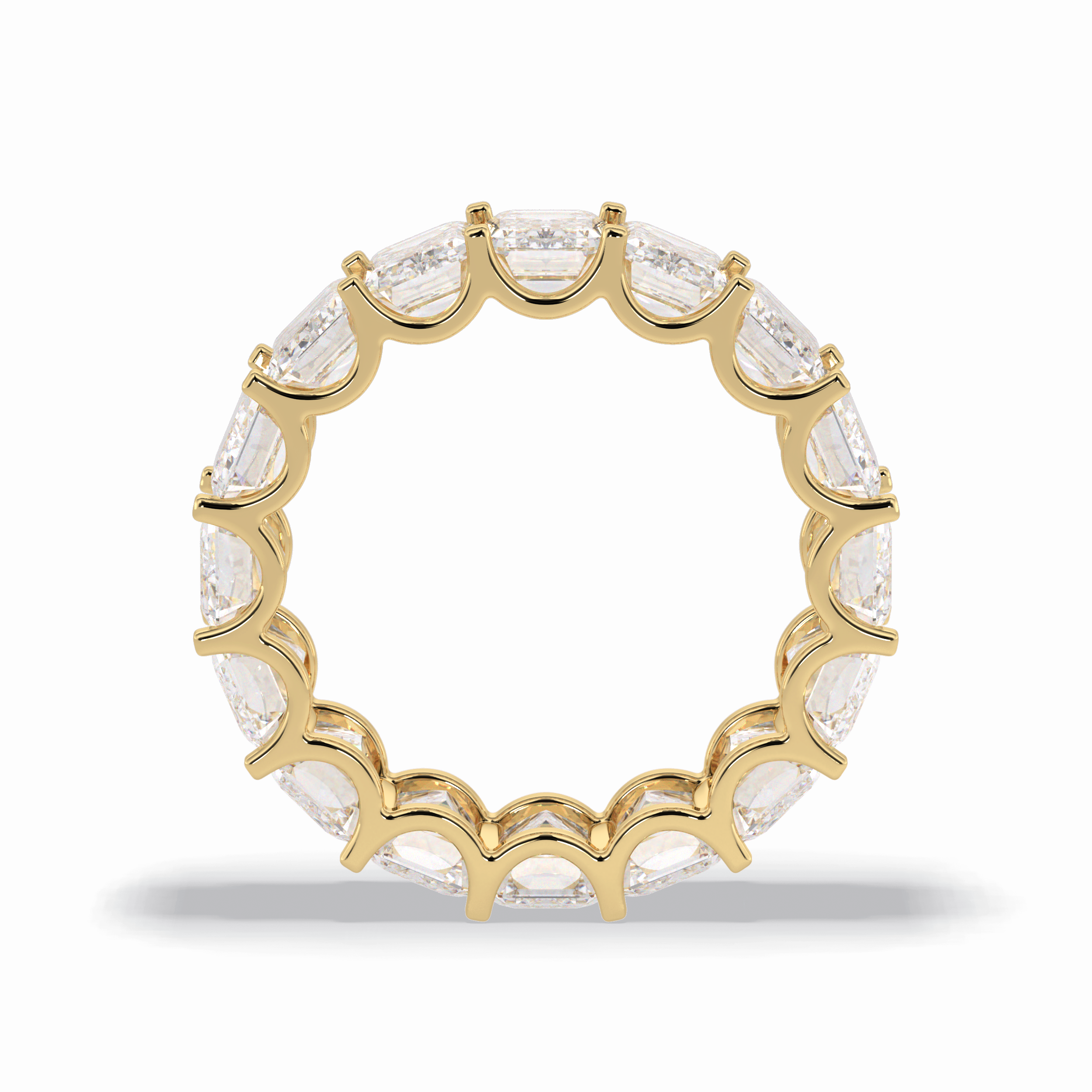 9.65 TCW Emerald Shape Full Eternity Wedding Band 14