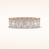 9.65 Emerald Shaped Moissanite Full Eternity Wedding Band