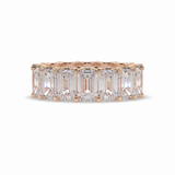 9.65 TCW Emerald Shape Full Eternity Wedding Band 15