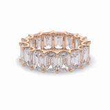 9.65 TCW Emerald Shape Full Eternity Wedding Band 16