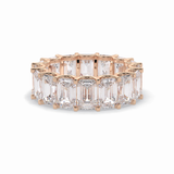9.65 TCW Emerald Shape Full Eternity Wedding Band 17