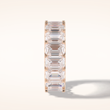 9.65 Emerald Shaped Moissanite Full Eternity Wedding Band