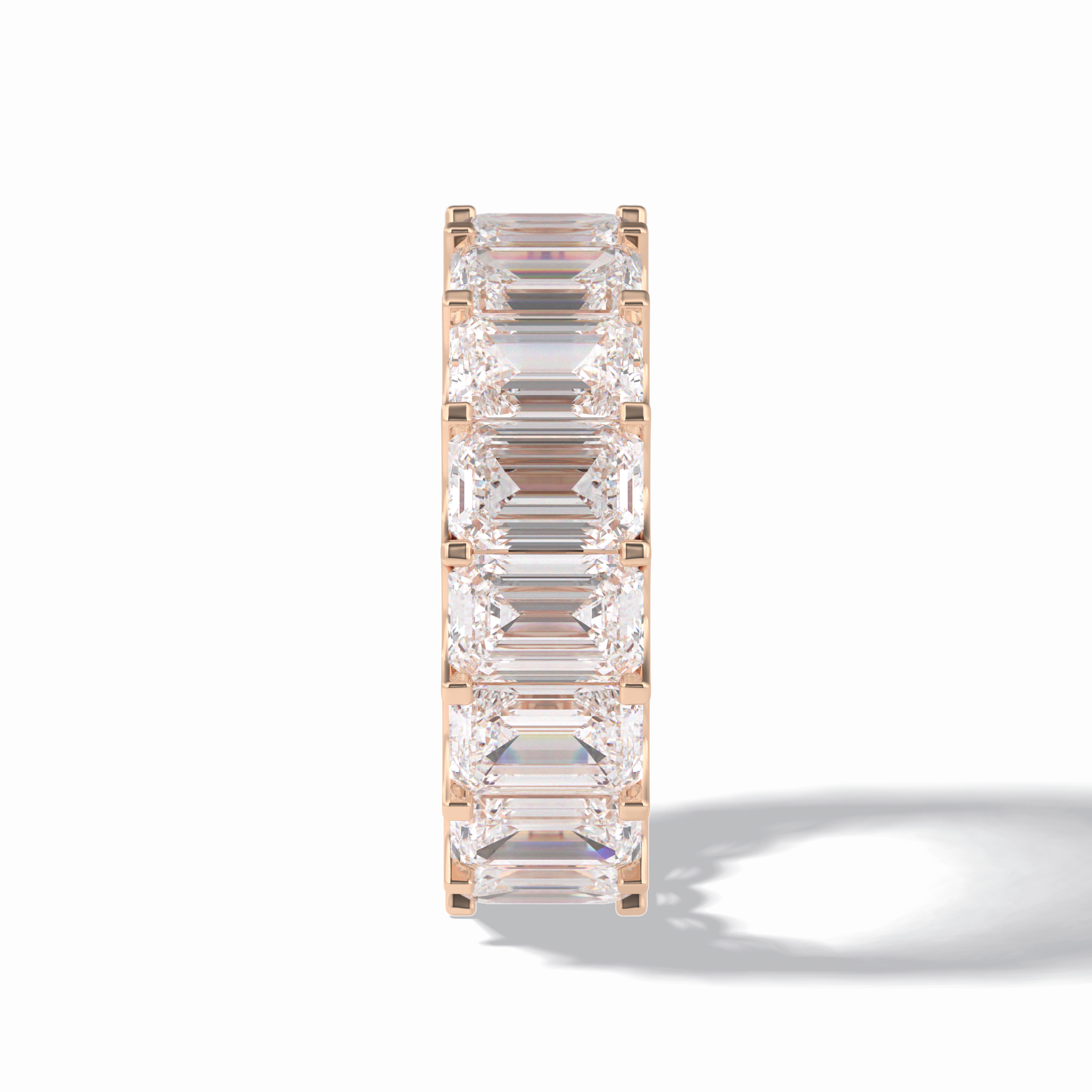 9.65 TCW Emerald Shape Full Eternity Wedding Band 18