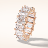 9.65 Emerald Shaped Moissanite Full Eternity Wedding Band