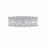 9.65 TCW Emerald Shape Full Eternity Wedding Band 1