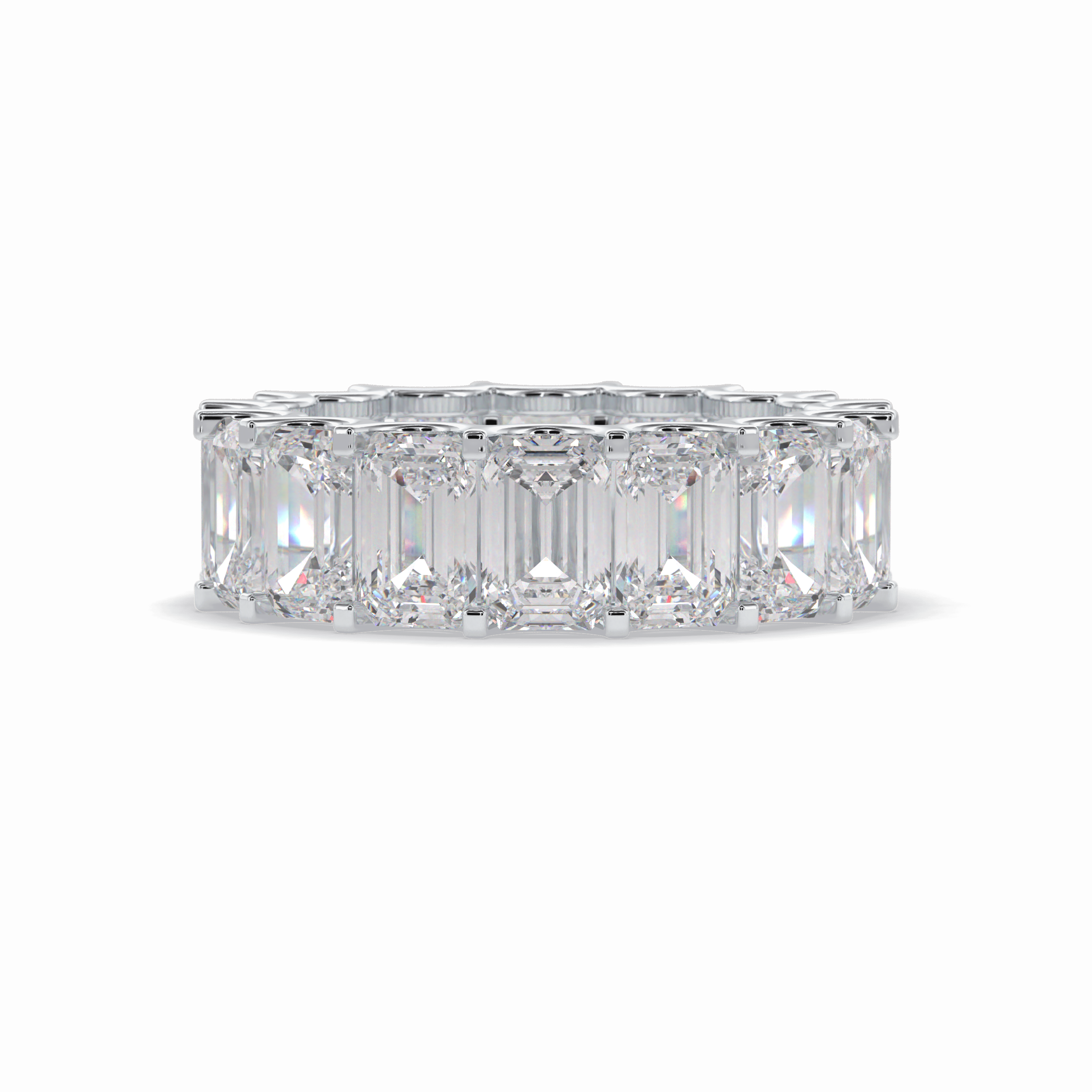 9.65 TCW Emerald Shape Full Eternity Wedding Band 1