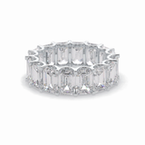 9.65 TCW Emerald Shape Full Eternity Wedding Band 2