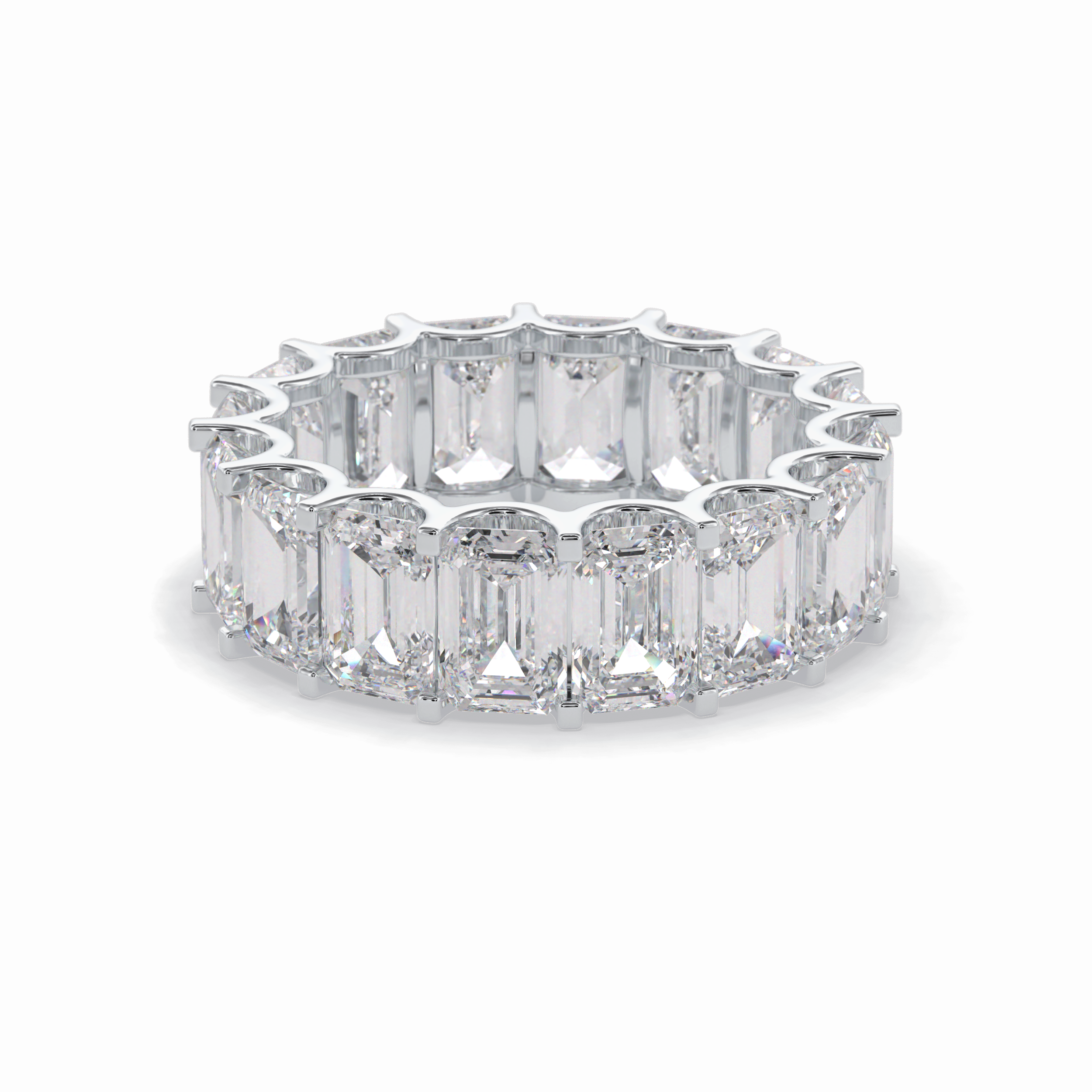 9.65 TCW Emerald Shape Full Eternity Wedding Band 2