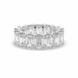 9.65 TCW Emerald Shape Full Eternity Wedding Band 3