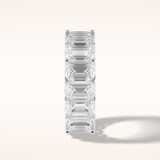 9.65 Emerald Shaped Moissanite Full Eternity Wedding Band