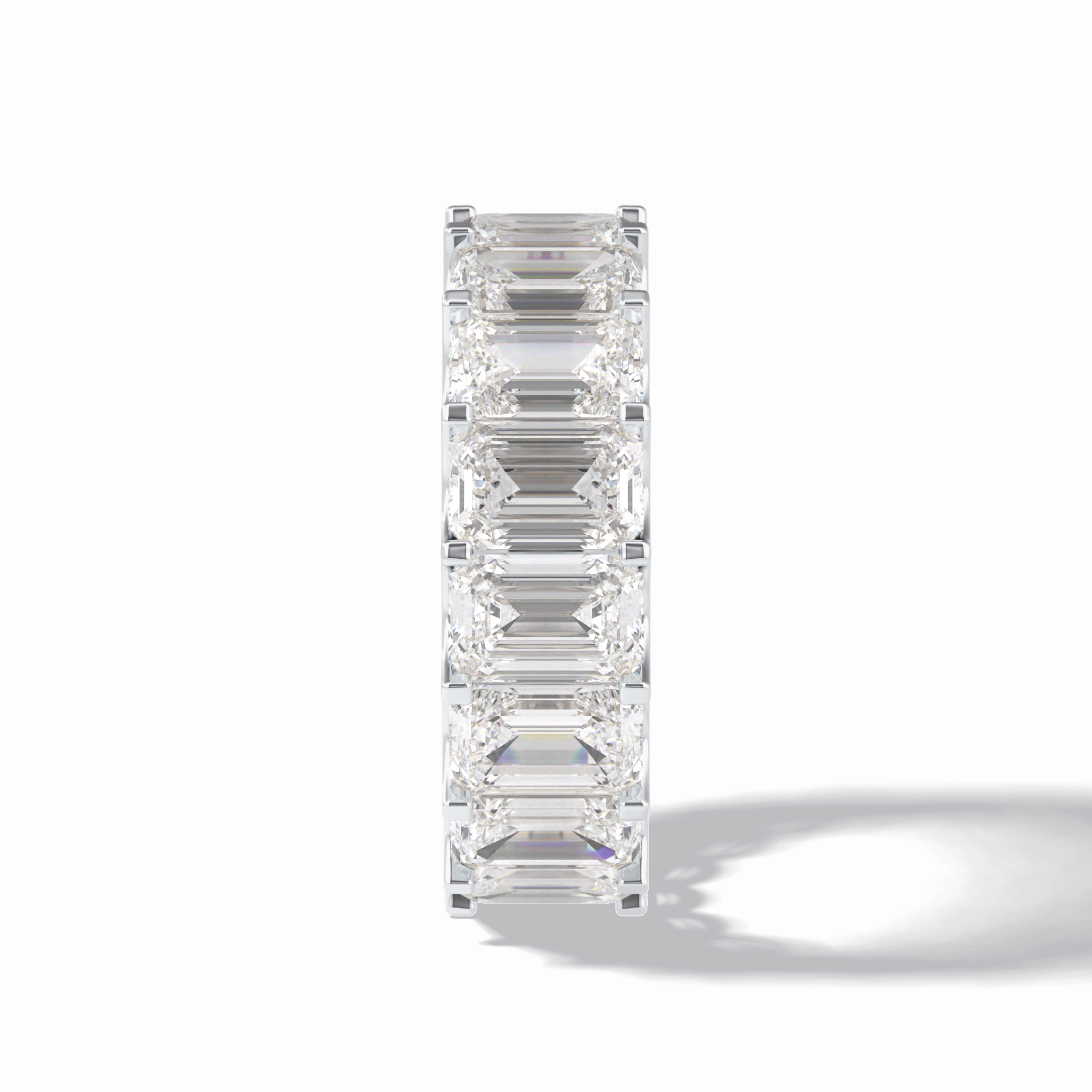 9.65 TCW Emerald Shape Full Eternity Wedding Band 4