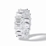 9.65 TCW Emerald Shape Full Eternity Wedding Band 7
