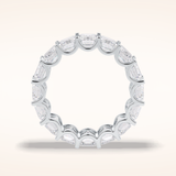 9.65 Emerald Shaped Moissanite Full Eternity Wedding Band