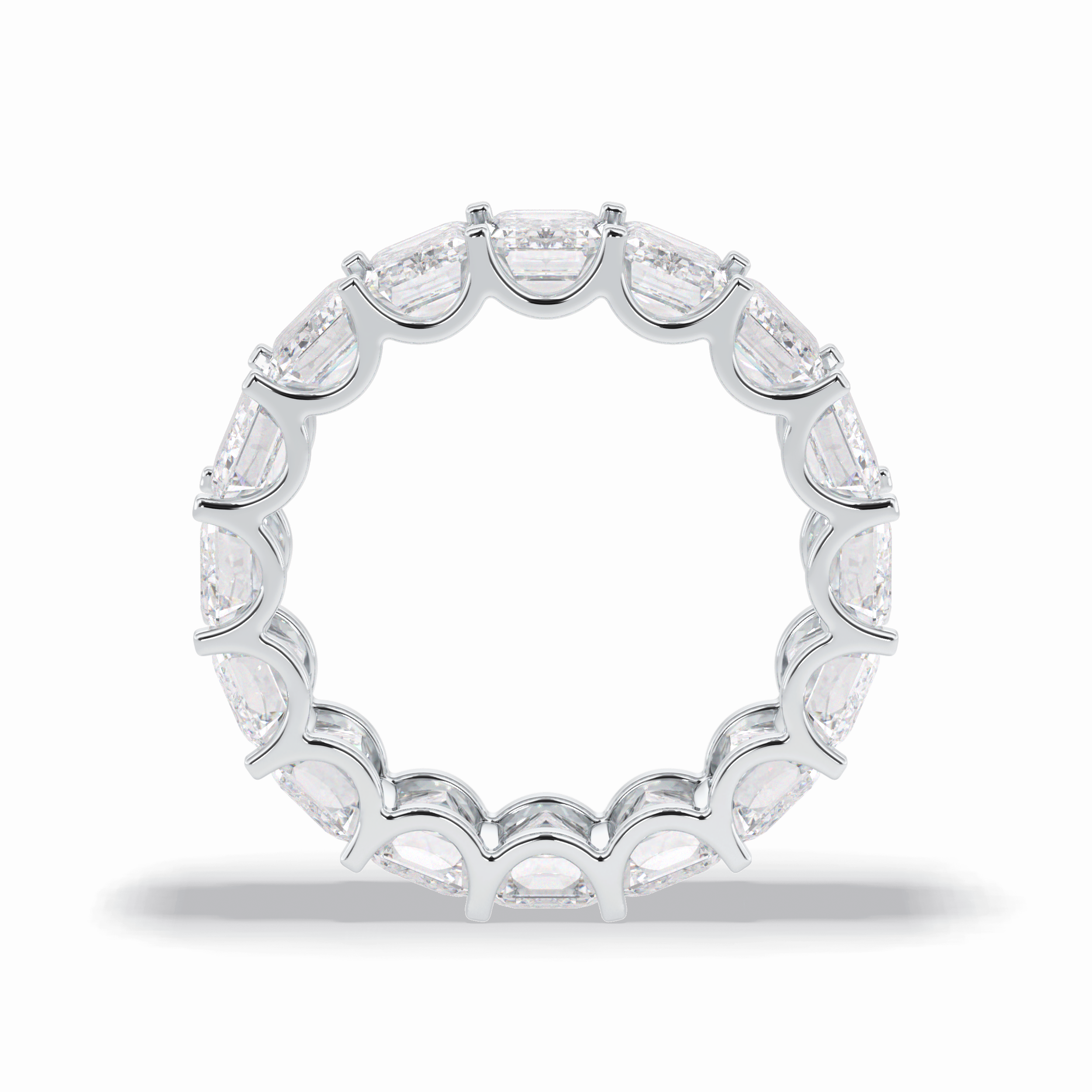 9.65 TCW Emerald Shape Full Eternity Wedding Band 6