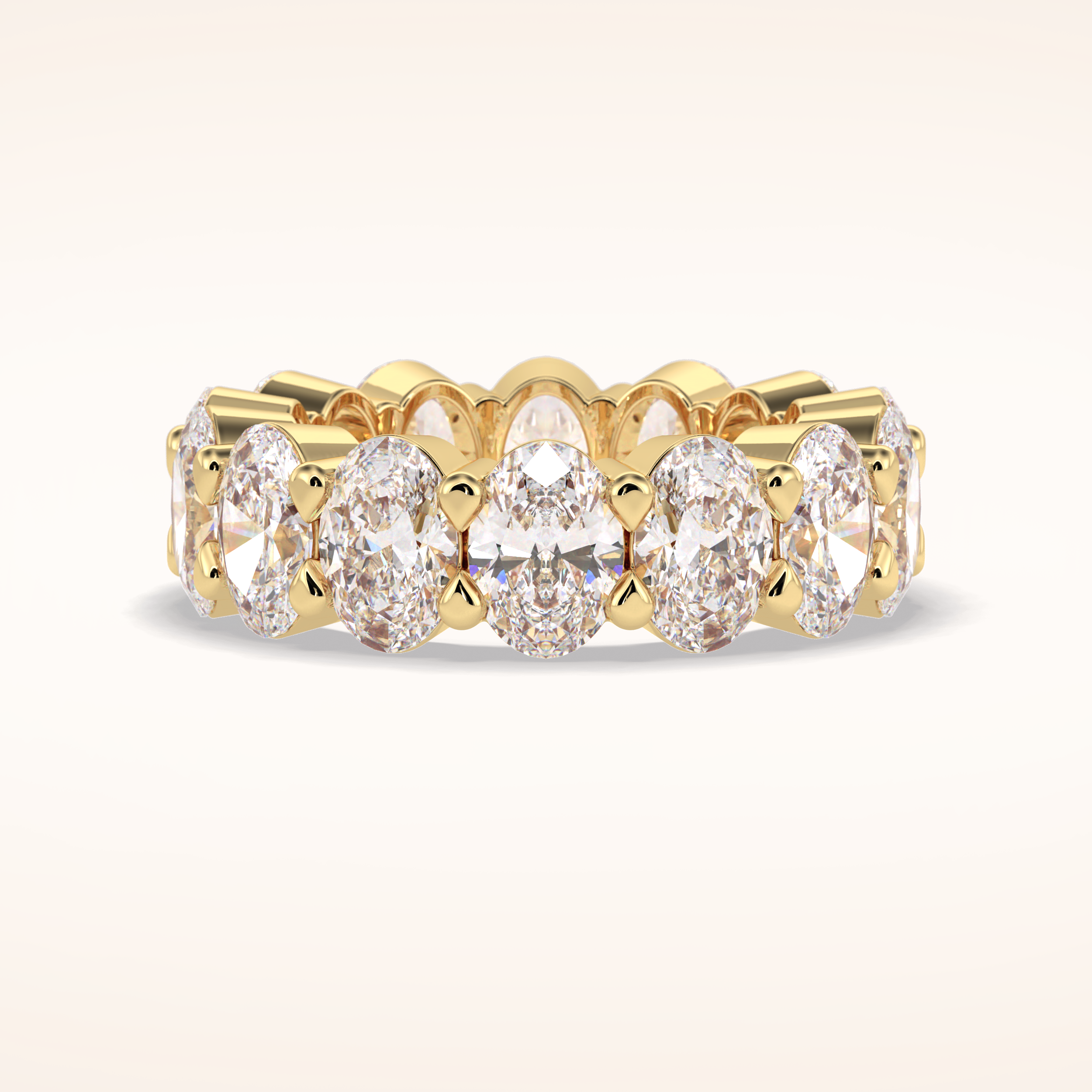 8.46 Oval Shaped Moissanite Full Eternity Wedding Band
