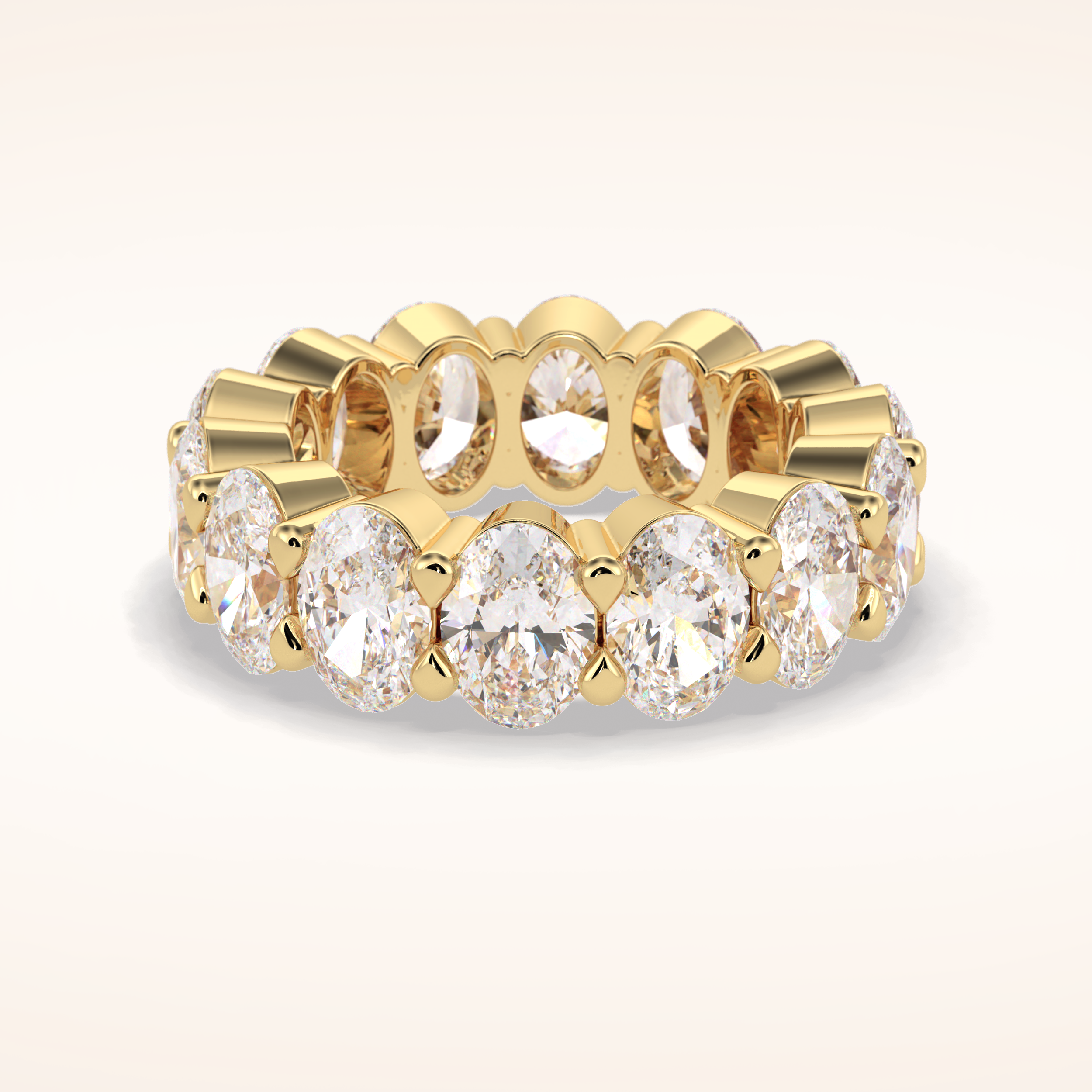 8.46 Oval Shaped Moissanite Full Eternity Wedding Band