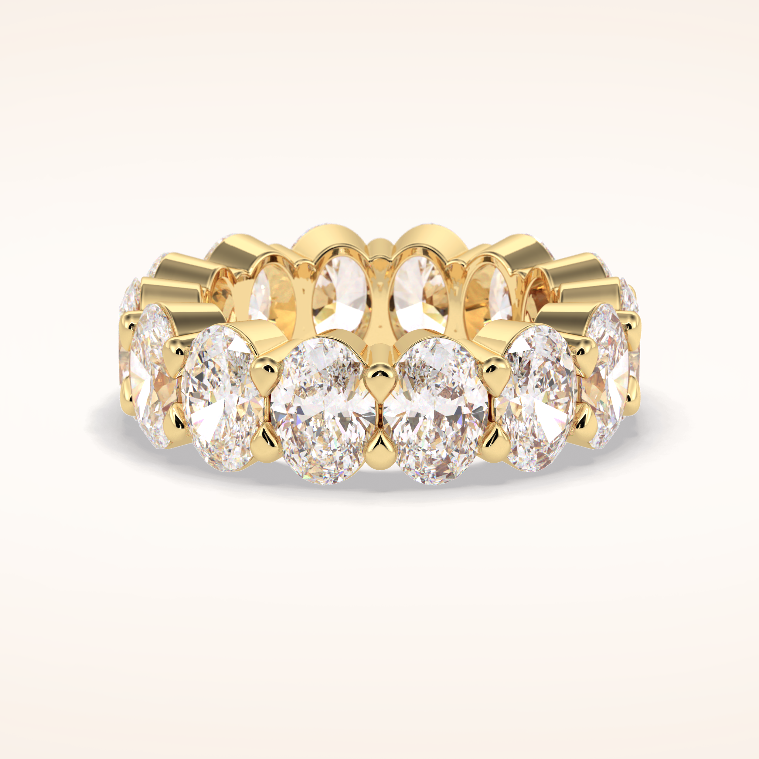 8.46 Oval Shaped Moissanite Full Eternity Wedding Band