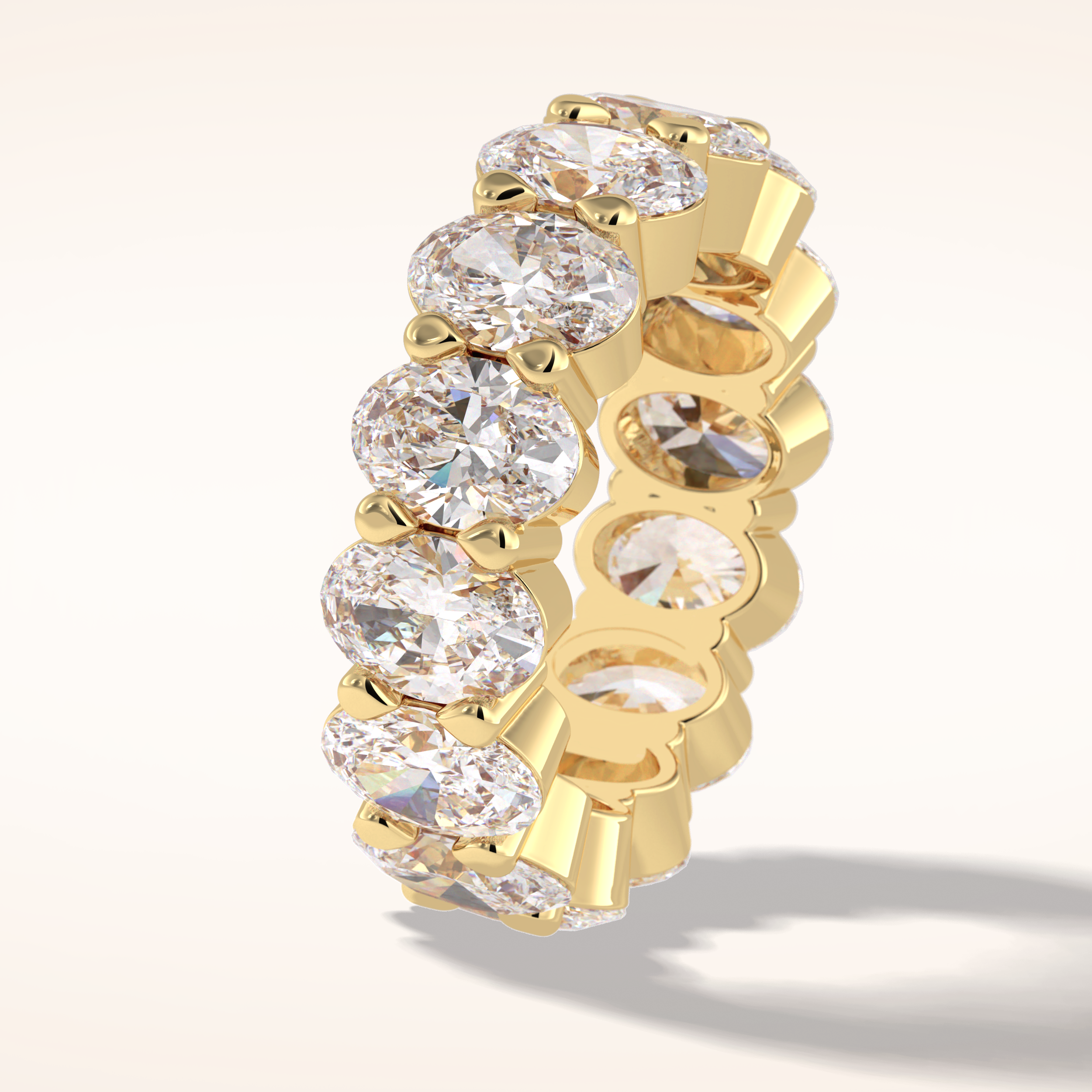 8.46 Oval Shaped Moissanite Full Eternity Wedding Band