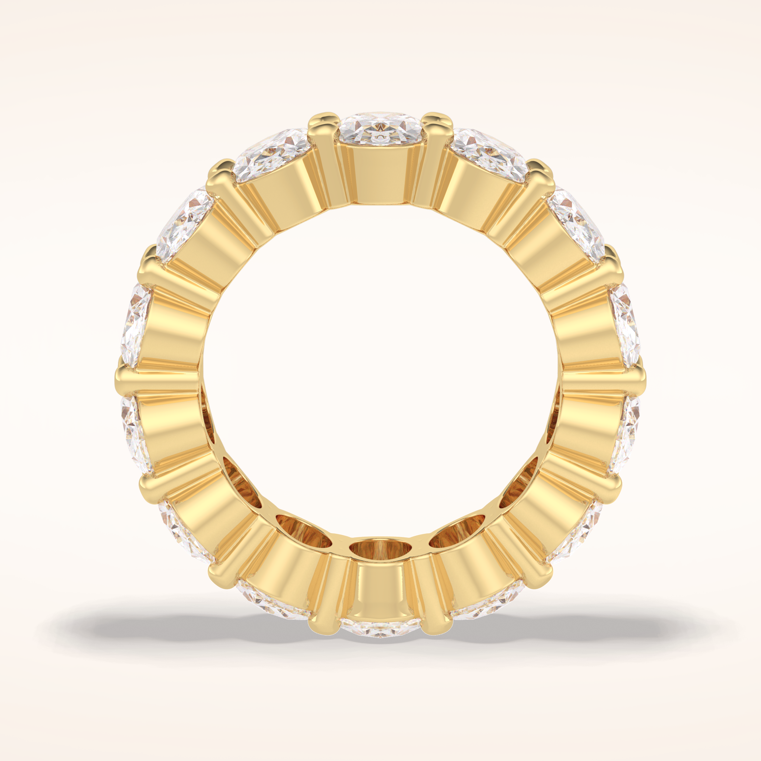 8.46 Oval Shaped Moissanite Full Eternity Wedding Band