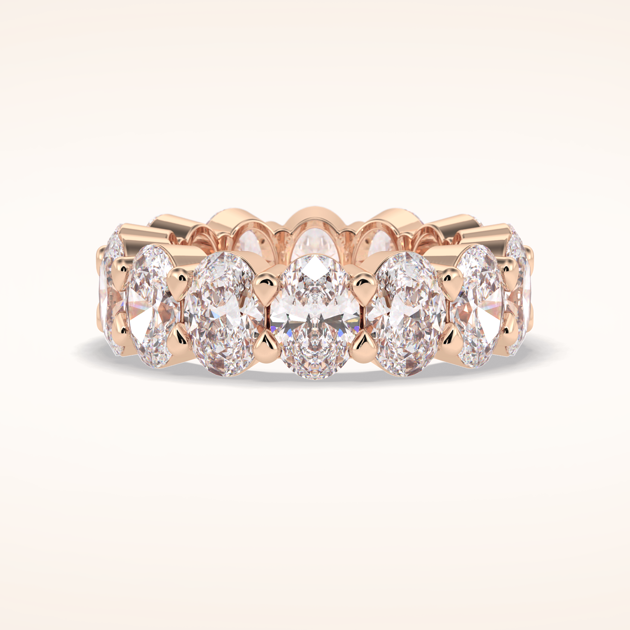 8.46 Oval Shaped Moissanite Full Eternity Wedding Band