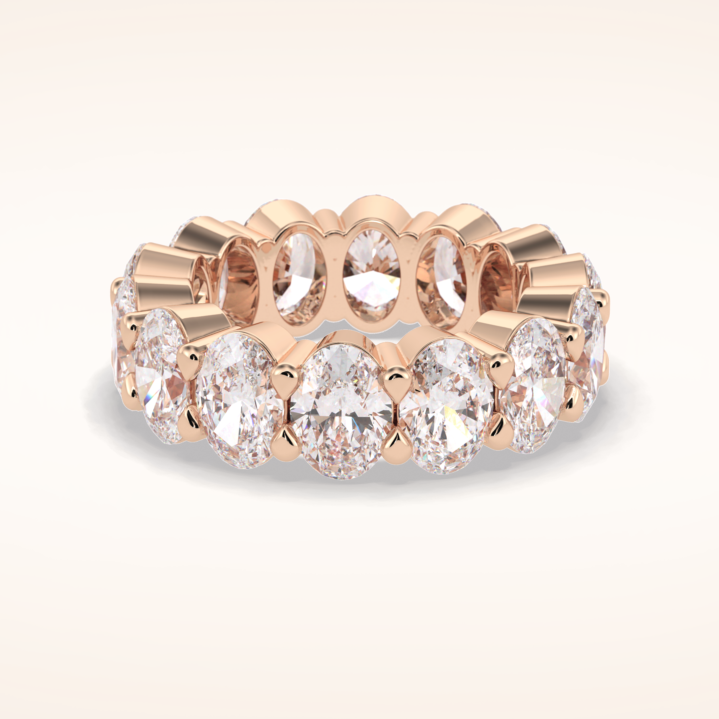 8.46 Oval Shaped Moissanite Full Eternity Wedding Band