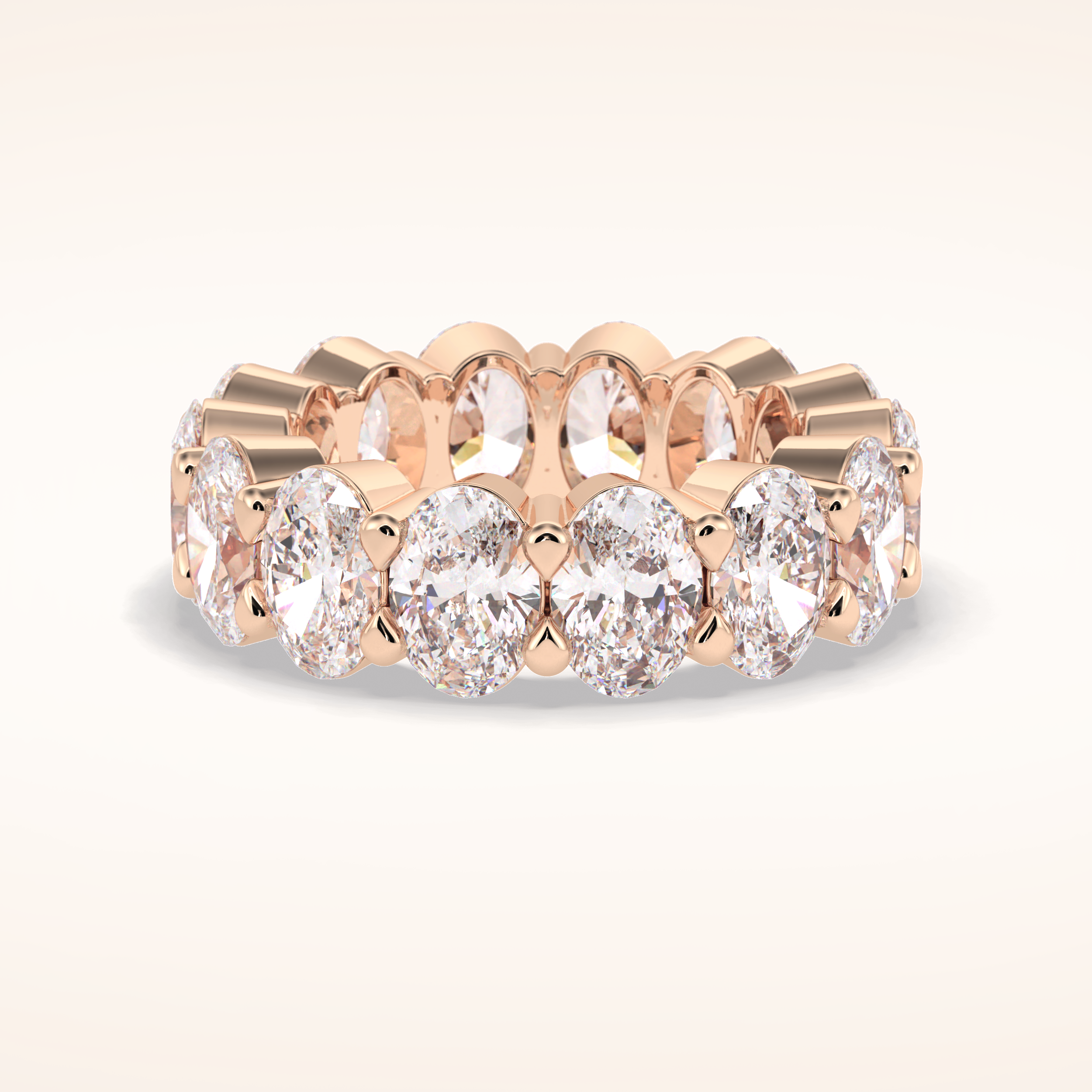 8.46 Oval Shaped Moissanite Full Eternity Wedding Band