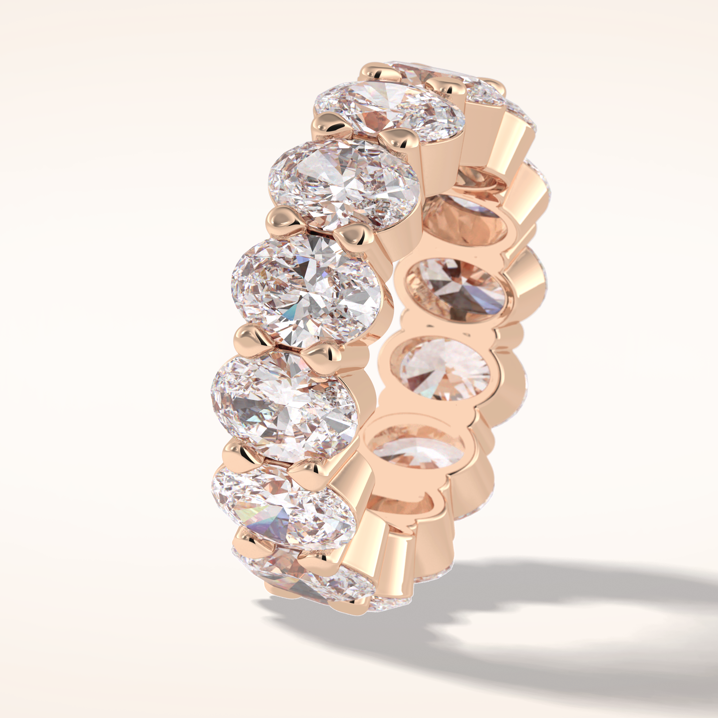 8.46 Oval Shaped Moissanite Full Eternity Wedding Band