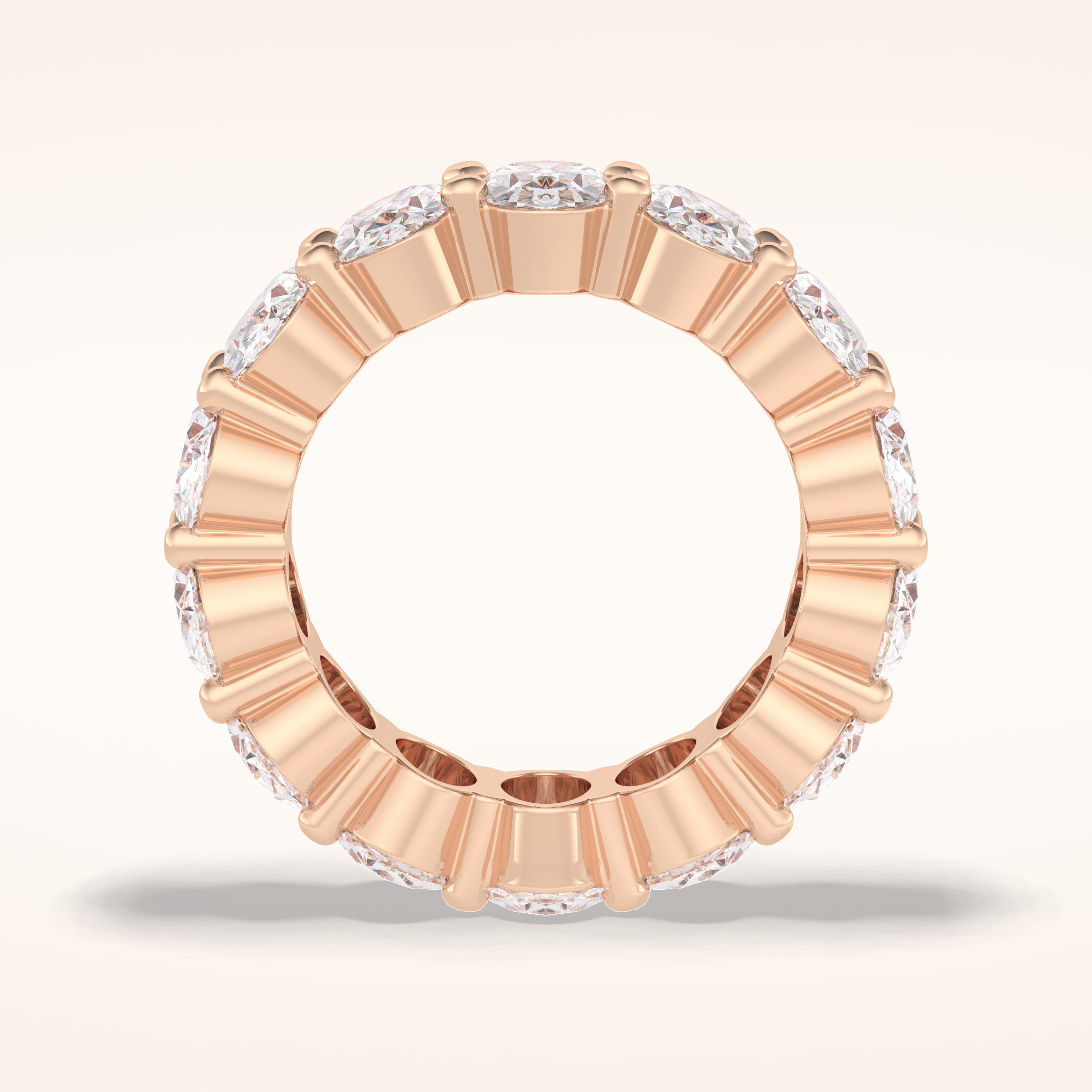 8.46 Oval Shaped Moissanite Full Eternity Wedding Band