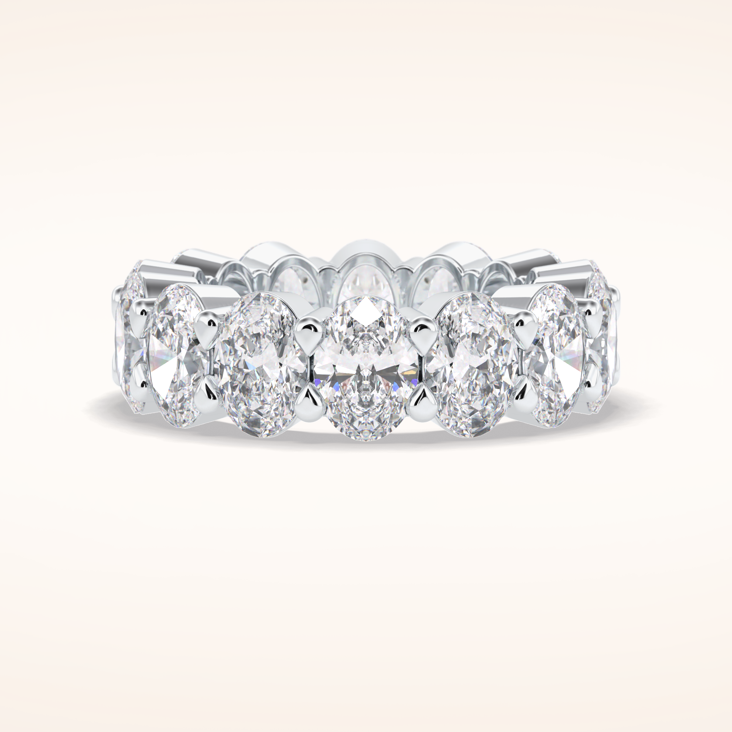 8.46 Oval Shaped Moissanite Full Eternity Wedding Band