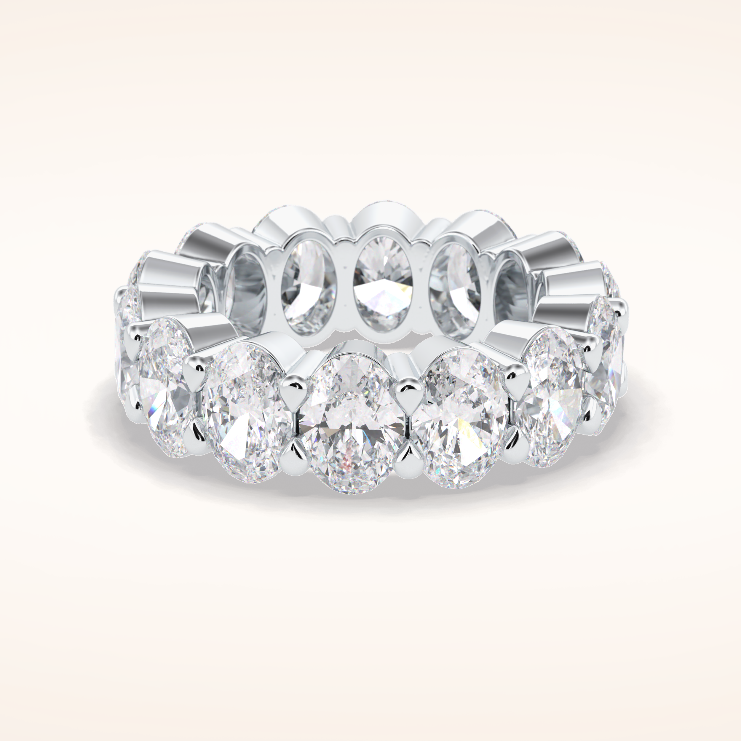 8.46 Oval Shaped Moissanite Full Eternity Wedding Band