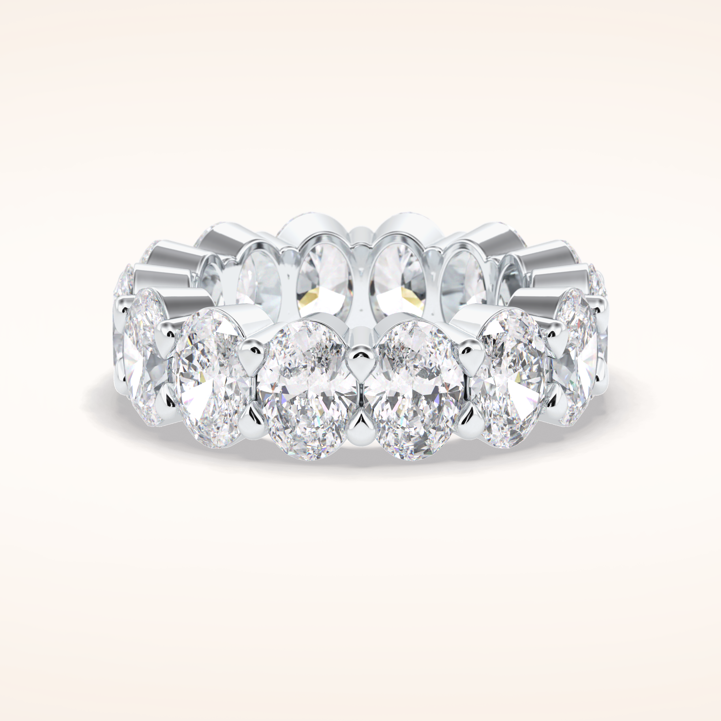 8.46 Oval Shaped Moissanite Full Eternity Wedding Band