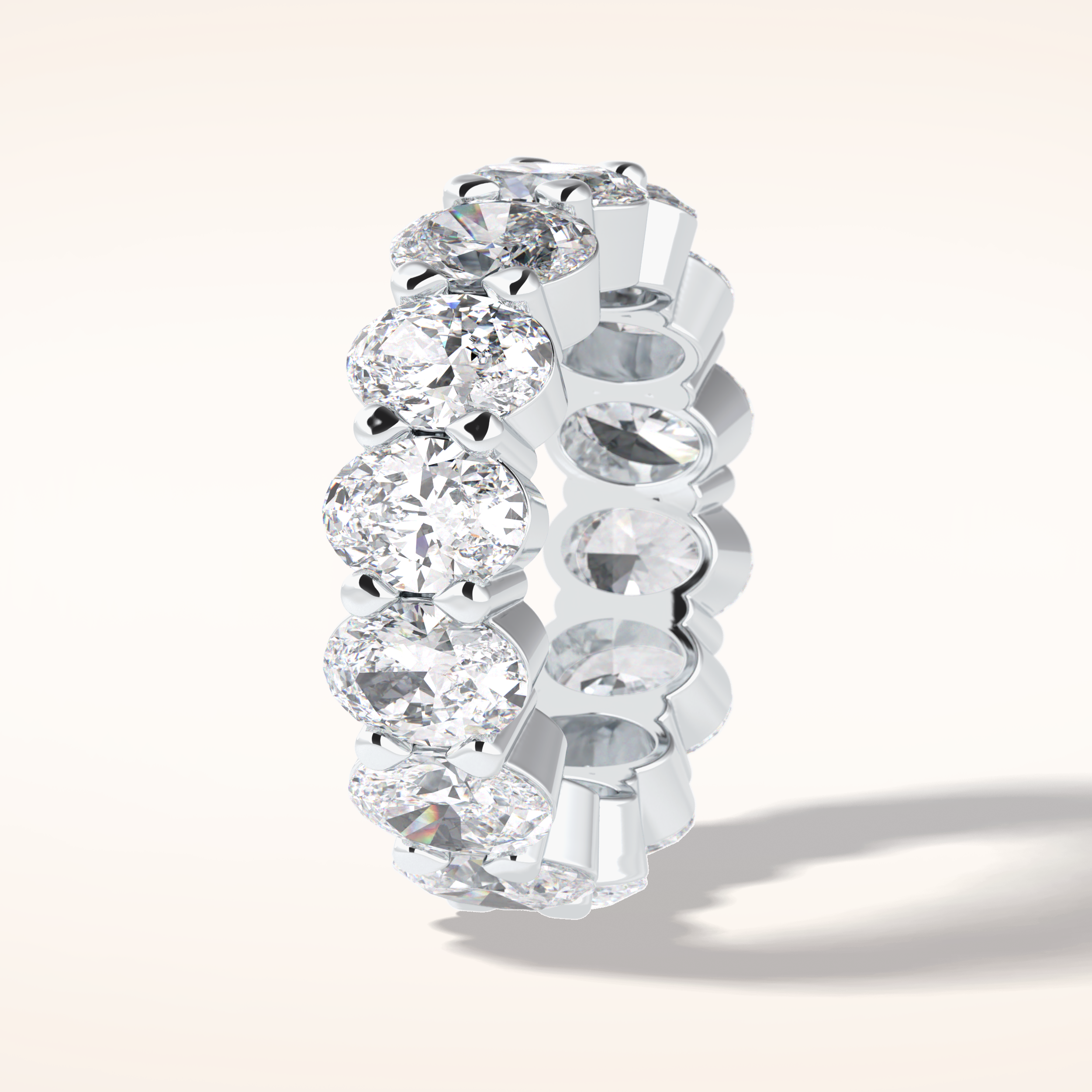 8.46 Oval Shaped Moissanite Full Eternity Wedding Band
