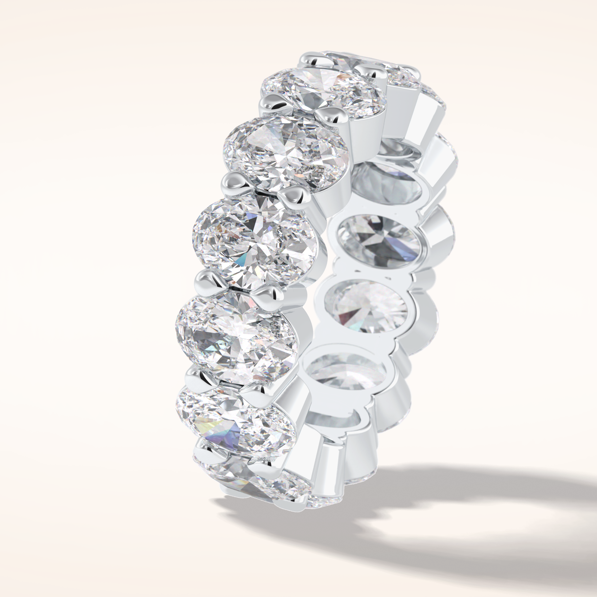 8.46 Oval Shaped Moissanite Full Eternity Wedding Band