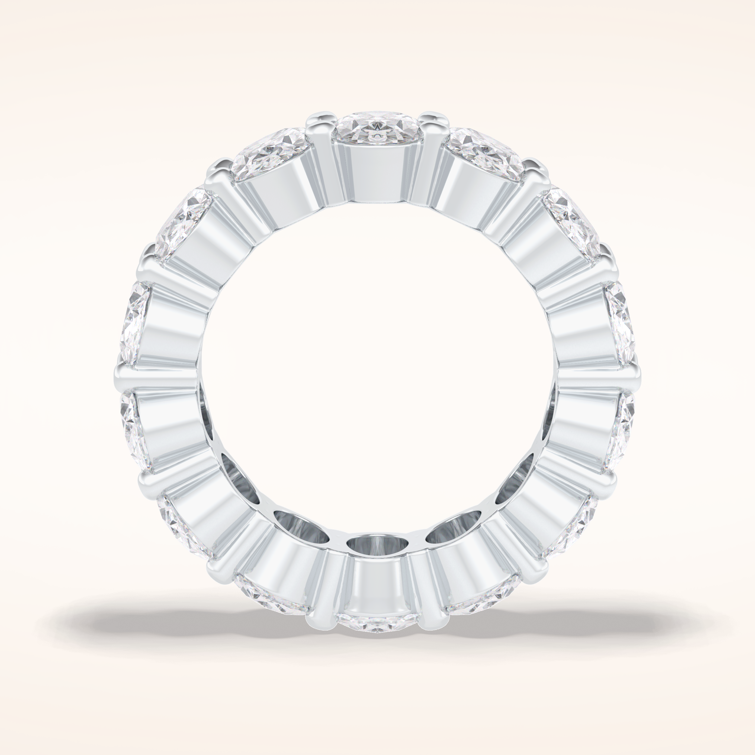 8.46 Oval Shaped Moissanite Full Eternity Wedding Band