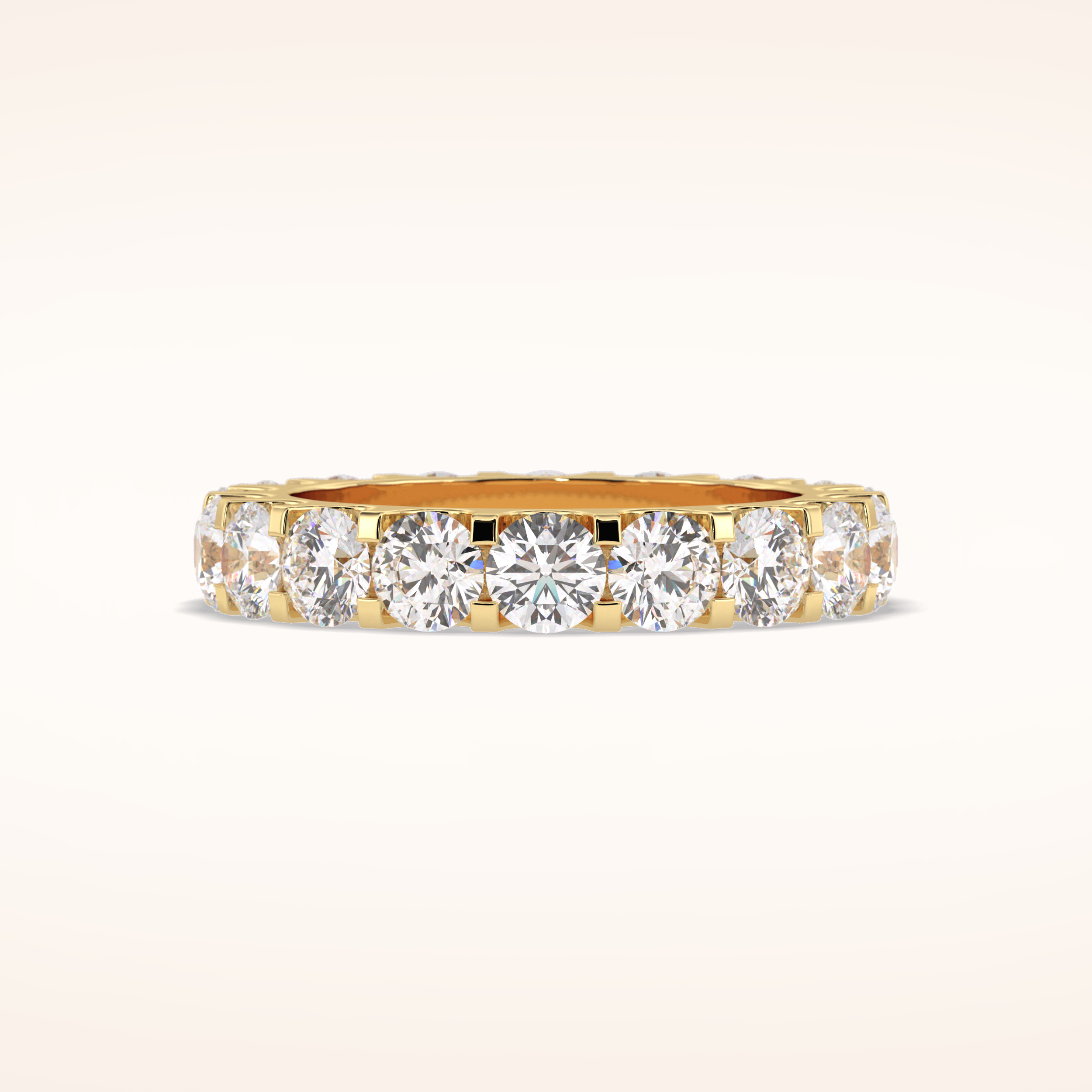 3.03 Round Shaped Moissanite Full Eternity Wedding Band