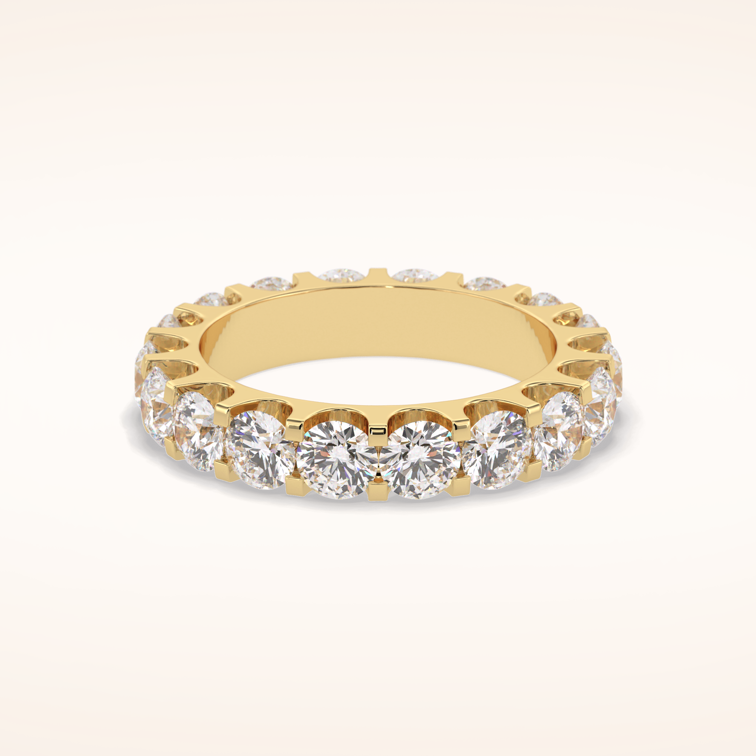 3.03 Round Shaped Moissanite Full Eternity Wedding Band