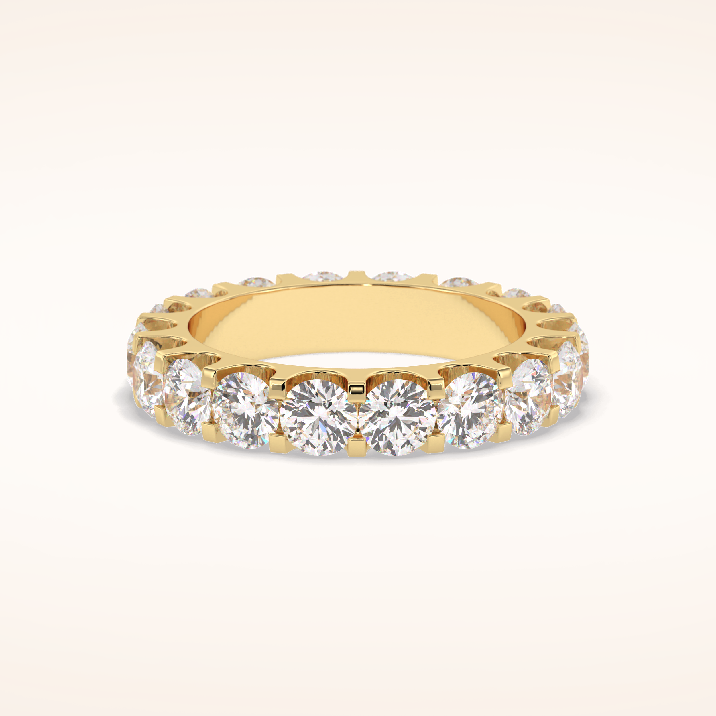 3.03 Round Shaped Moissanite Full Eternity Wedding Band