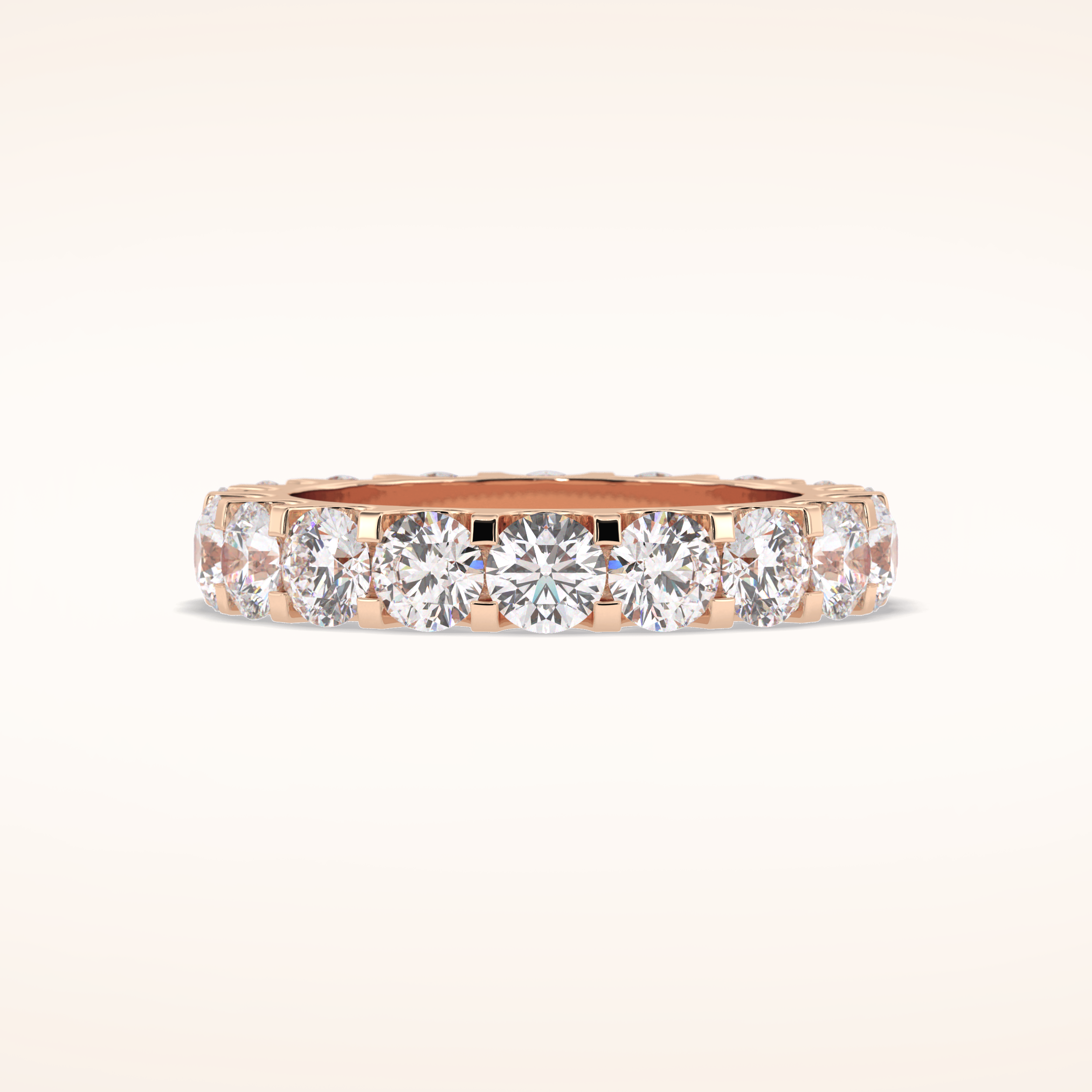 3.03 Round Shaped Moissanite Full Eternity Wedding Band